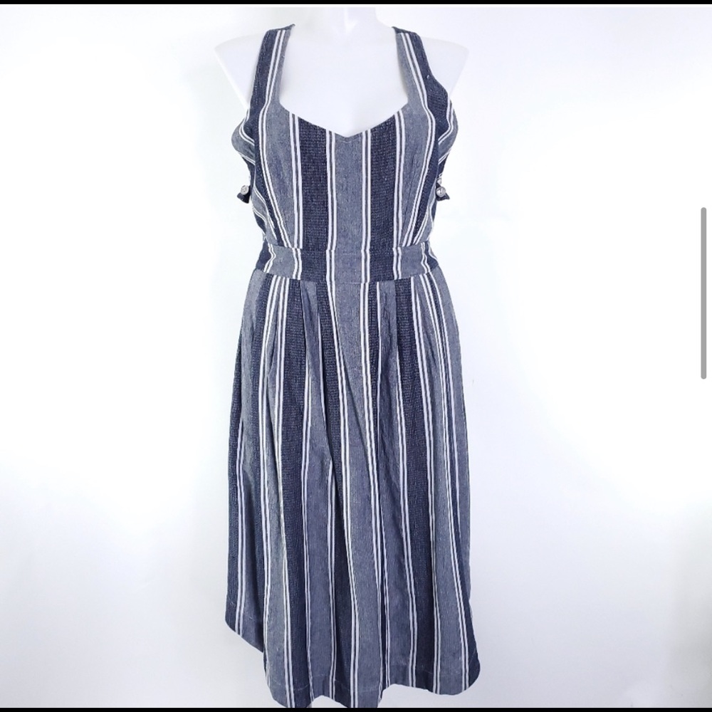 NEW The Odells CRISS CROSS DRESS PAROS STRIPE XL